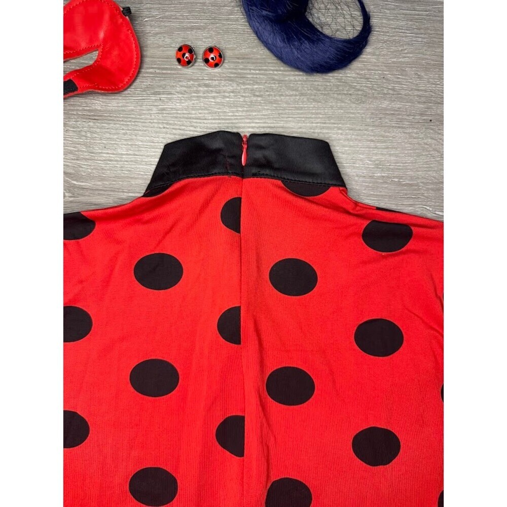 Kids XL Red Polka Dot Costume Full Set Halloween Cosplay Dress Up Outfit - Picture 11 of 12